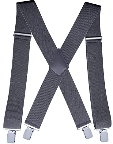 goldmiky Hosenträger Herren – 5 cm Breit, Elastisch & Verstellbar – Mit 4 Starken Metallclips – Klassisch in X-Form – Für Männer bis 1,96 m – Ideal für Arbeit, Hochzeit, Tracht
