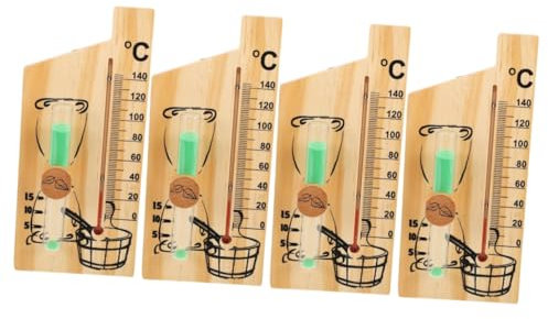 YARNOW 4 Stück Sauna-Timer 2 Minuten Sanduhr Zeitschaltuhr Für Den Saunaraum Sanduhr Tischdekoration 15 Minuten Saunasteine Sanduhr-Timer Sauna-Sanduhr Holz Rotieren Flüssig Thermometer