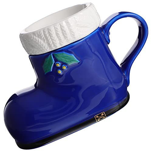 BESTonZON Tazza Natalizia in Ceramica Tazza Di Stivali Di Babbo Natale Tazze Di Stivali Di Babbo Natale Tazza D'acqua Tazza a Forma Di Cartone Animato Bicchiere D'acqua Appendice 3d