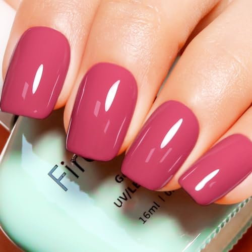Firedeep Brick Red Gel Nail Polish 16ML Light Red Nail Polish UV/LED Soak Off Gel Polish Christmas Nail Design Decoration at Home 1Pcs