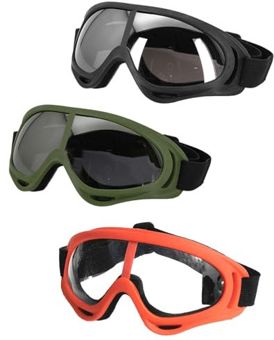 Vueinrg 3 Pezzi Occhiali Protettivi da Lavoro Occhiali Antinfortunistica Occhiali di Sicurezza per Bambini Giochi da Esterno Occhiali di Protezione Regolabile per Ciclismo Sci Alpinismo Sport
