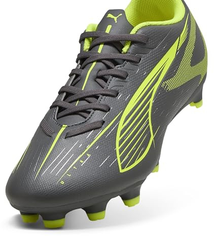PUMA Ultra 5 Play Fg/AG Wn's, Soccer Shoe Donna, Matte Aged Silver Yellow Alert Puma Aged Silver, 42.5 EU