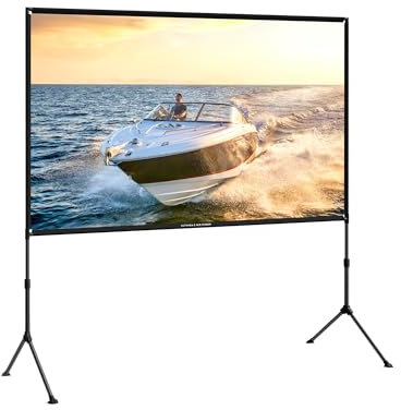 ULTIMEA Ecran de Projection E-ALR avec Support, Ecran de Projection 80% ALR 2.0 Gain Value pour l'extérieur et Le cinéma à Domicile, Ecran argenté Portable 100 Pouces, 4K HD, Ecran de ciném