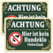 Schild Achtung Hier Ist Kein Hundeklo Viele Dank 2 Stück，25cm x 18cm Schutz gegen Hund Schild Aluminium Reflektierendes Schilder für Ihren Parkplatz, Carport, Wohnanlage，für Außen-und Innenbereich