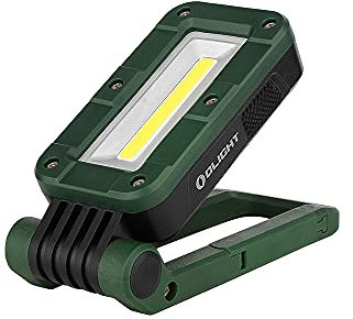OLIGHT Swivel COB Working Lamp Rechargeable 400 Lumens with Magnetic Base and Hanging Hook, 180° Adjustable Stand and 2 Light Levels Worklight for Grill, Camping and Emergency (Moss Green)