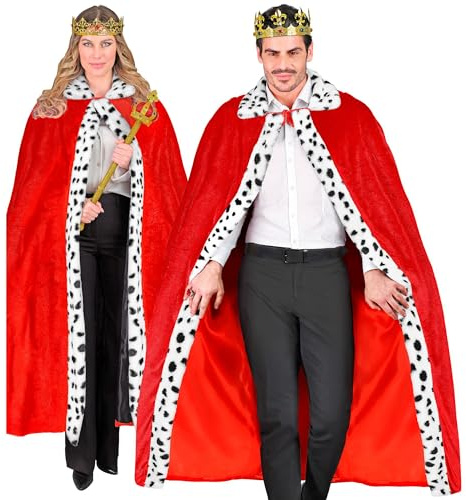 W WIDMANN MILANO Party Fashion - Königsmantel 140 cm | Rotes Cape für Prinzen, Könige und Königinnen, Mittelalter-Mottoparty, Faschingskostüme