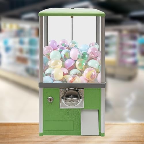 KYZTMHC Kaugummiautomat,Kommerzieller Kaugummiautomat für Süßigkeiten,Automatischer Kapsellotterieautomat,Verkaufsautomaten für Unternehmen,für 4,5–5,5 cm für Spieleläden(Green,10 Penny/Two Times)