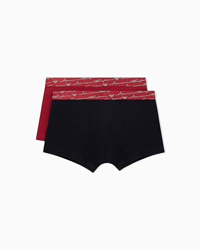 Emporio Armani Herren Allover Shiny Logoband 2-Pack Trunk Badehose (2er Pack)