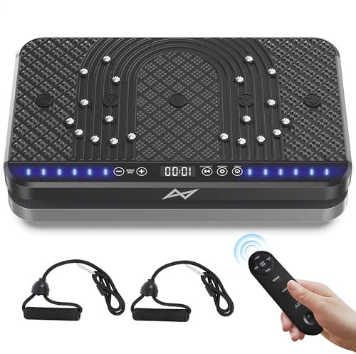 AXV Vibration Plate Fitness Platform Exercise Machine Vibrating Lymphatic Drainage Shaking Full Body Shaker Workout Vibrate Stand Shake Board Sport Gym for Weight Loss Fat Burner for Women Men
