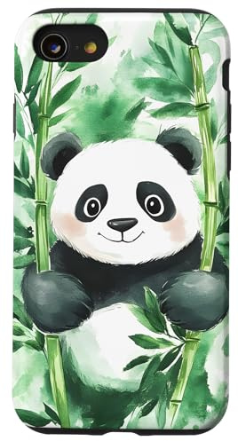 Cute Panda Bamboo Case for iPhone SE (2020) / 7 / 8