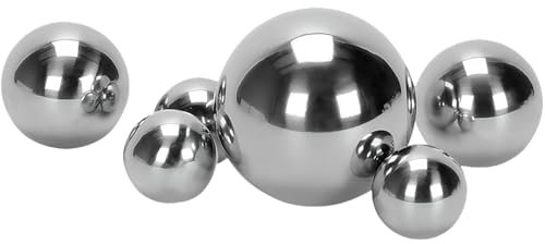 LAINIKE Dekokugel Schwimmkugeln Silber Edelstahl Dekokugel Silber Schwimmkugeln Teichkugeln Schwimmkugel für Teich Miniteich Zierbrunnen Metallkugel Gartenkugel Garten Deko Kugel