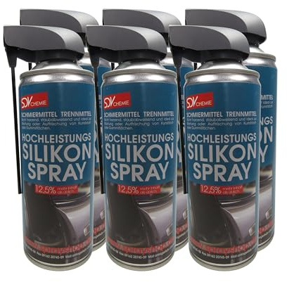 SDV Chemie Hochleistungs Silikonspray 6x 450ml Siliconspray | Kunststoff- und Gummipflege, Trennmittel, Gleitmittel