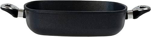 Eurolux Casserole Dish Cast Metal 28 x 28 x 7 cm Including Glass Lid Ceramic Surface PFOA-Free Made in Germany