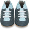 Juicy Bumbles - Weicher Leder Lauflernschuhe Krabbelschuhe Babyhausschuhe mit Wildledersohlen. Junge Mädchen Kleinkind- Gr. 0-6 Monate (Größe 19/20)- Graue Turnschuhe