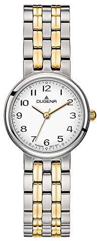 Dugena Damen-Armbanduhr Brenda, Quarz, Edelstahlgehäuse, Mineralglas, Edelstahlarmband, Drückerfaltschließe, 3 bar