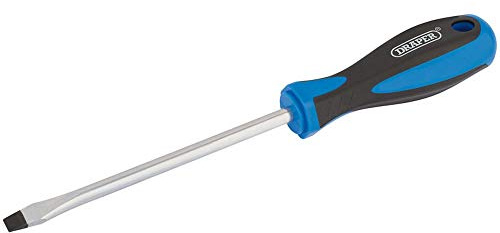 Draper 63320 Engineer's Plain Slot 8.0mm Flared Tip Screwdriver, 150 mm Blade Length , Blue