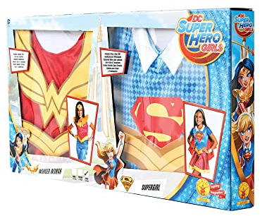 Rubie's Mädchen Dekoration – klassisches Supergirl Bi-Pack – Wonder Woman