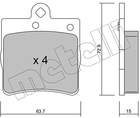metelligroup 22-0343-0 Bremsbeläge, Made in Italy, Ersatzteile für Autos, ECE R90-zertifiziert, Kupferfrei