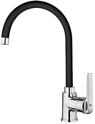 Teka 53995120FN Einhebel-Mischbatterie aus Messing IN 995 INCA BLACK chrome, Schwarz/Schwarz