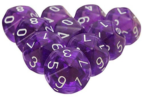 Polyhedral Dice Set, 10 Pack for DND, MTG, RPG, Dungeons and Dragons Dice Game, Table Games, Acrylic Dice