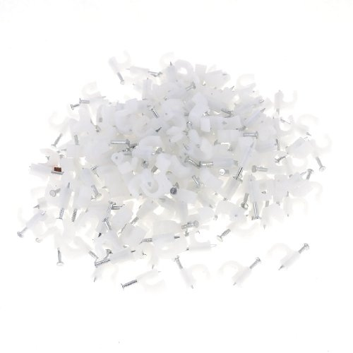 Aexit Clip per cavo in plastica a cerchio con chiodo annodato da 6 cm, lunghezza interna 6,75 cm ID: 739935