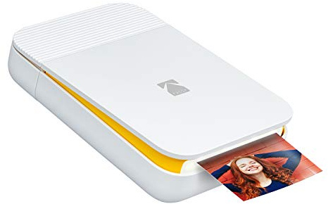 KODAK Smile Fotodrucker für Smartphone (IOS und Android) - Tintenloser Sofortdrucker, Bluetooth, 5 x 7,6 cm Ausdrucke, Integrierter Akku - Weiß/ Gelb