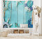 ABAKUHAUS Nautisch Wandteppich und Tagesdecke, Nautical Ozean-Landschaft aus Weiches Mikrofaser Stoff Waschbar ohne Verblassen Digitaldruck, 230 x 140 cm, Marineblau Türkis