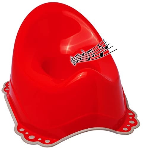 alles-meine.de GmbH Musik & Sound - ANTI RUTSCH - Töpfchen/Nachttopf/Babytopf - rot - Bieco - Melody - mit großer Lehne + Spritzschutz - rutschfest antirutsch Funktion - groß..