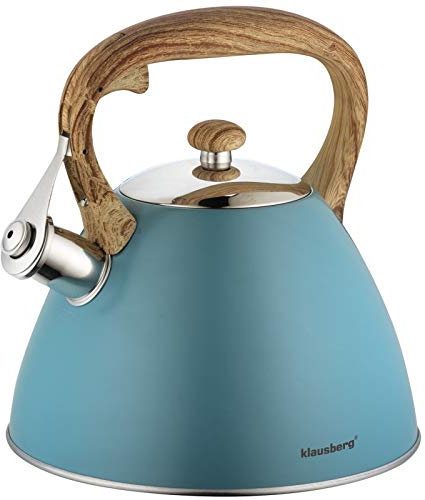 Pfeifkessel aus Edelstahl, 3 l, Induktions-, Gas- und Elektroherde (Blue)