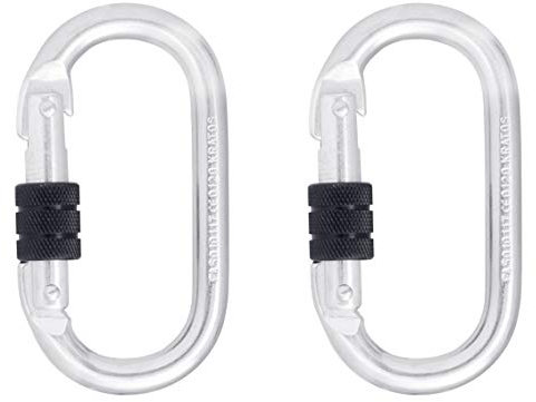 Kratos Stahl-Karabiner mit Schraubverschluss, Schraubkarabiner, Ovalkarabiner, PSA, 18mm Öffnungsweite, EN362, 25 kN 2 Stück