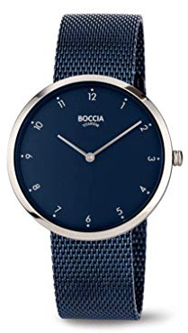 Boccia Damen Armbanduhr Titan Edelstahl Blau 36 mm