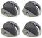 Door Stop Floor Mounted Oval Half Moon Pattern Polished Stainless Steel 45mm Pack of 4