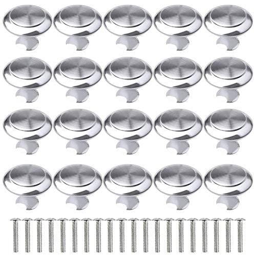 20Pcs Kitchen Door Knobs and Handles - Silver Chrome Cabinet Mushroom Drawer Pull for Furniture, Wardrobes, Bathroom