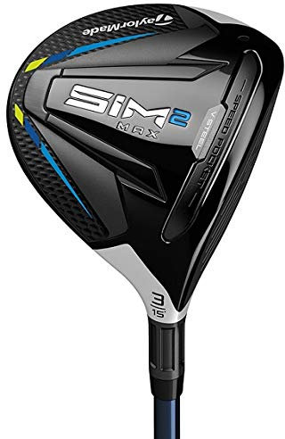 TaylorMade SiM 2 Max Steel Fairway Mens Right Hand Graphite Stiff 3 Wood, Black/Light Grey
