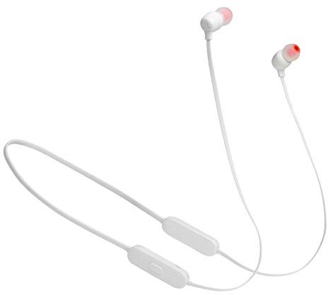 JBL Tune 125 Bluetooth Wireless In-Ear Kopfhörer mit 3 Tasten Mikrofon/Fernbedienung und Flachkabel - Weiß