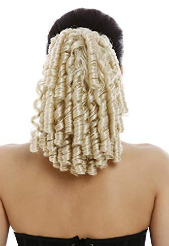 WIG ME UP - N900A+2-V-88 Ponytail Hairpiece Extensions elaborate baroque ringlets corkscrew curls voluminous light blond 12inch