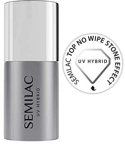 Semilac No Wipe Top Esmalte de gel UV de calidad de salón de larga duración, resistente a las grietas, fácil de aplicar, 7 ml