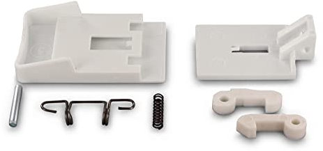 DL-pro Juego de tirador de puerta para Whirlpool Bauknecht 481949869162, abridor de puerta, color blanco, con orificio de cierre para lavadora, secadora y secadora
