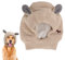 Warme Hundemütze, Lärmschutz gestrickte Hundewintermütze leise Hundeohren Hundemütze Bunny Kostüm für kleine bis große Hunde Katzen Haustiere (Beige)