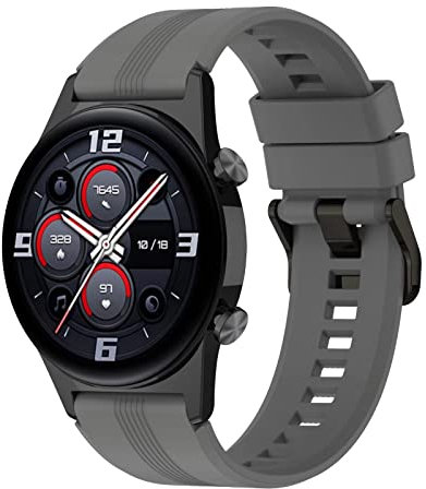 FTRONGRT 22mm Correa para Fossil Hybrid Smartwatch HR, Flexible Silicona Reloj de Recambio Ajustable Brazalete Smart Watch Correa.Gris Oscuro