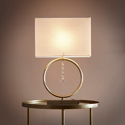 Lizzy Antique Brass Table Lamp with Cream Shade
