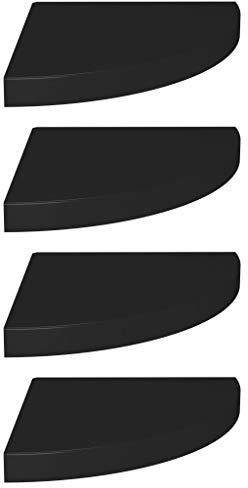 Floating Corner Shelves 4 pcs Black 35x35x3.8 cm MDF
