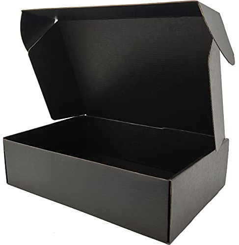 Lmuze Black Shipping Boxes for Small Business Pack of 20-12x8x3 inches Cardboard Corrugated Mailer Boxes for Shipping Packaging Craft Gifts Giving Products