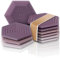 HOMKULA Silicone Coasters for Drinks - Coasters for Coffee Table, Purple Coasters for Wooden Table, 10mm Thick, Stain-Resistant, Non-Absorbent, Dishwasher Safe, Hexagon, Set of 6