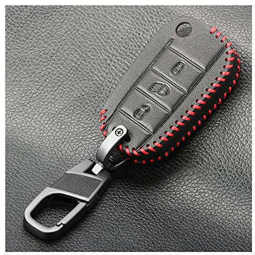 Housse de clé de Voiture en Cuir 3 Boutons Coque de télécommande Automatique Porte-clés adapté pour Peugeot 308 407 508 2008 3008 208 Partenaire Expert Rifter