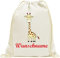Turnbeutel - Beutel - 103 - Giraffe - Bedruckt mit Wunschname - Wunschtext aus 100% Baumwolle - Rucksack - Wäschebeutel für Kinder - Schule - Kita - Kindergarten individuell personalisiert