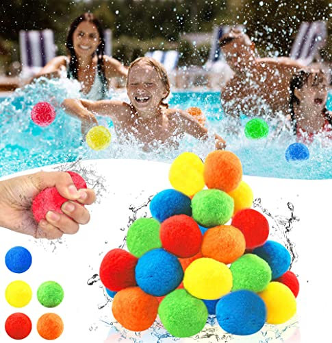 BNGXR Wasserbomben Set Splash Bälle, 30 Stück Softball Wasserbomben, Bälle ein Spiel für Wasserspaß Wasserbomben Bälle Wasserbomben Wiederverwendbare Splash Ball Wasser Ballon Wasser Waterbomb