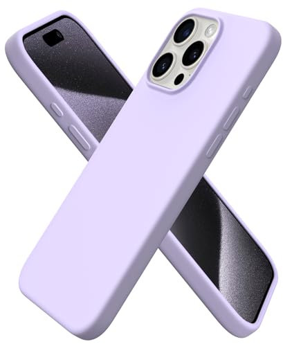 ORNARTO Compatible with iPhone 15 Pro Max Case 6.7, Slim Liquid Silicone 3 Layers Full Covered Soft Gel Rubber 15 Pro Max iPhone Case Cover 6.7 inc-Purple