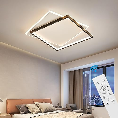 Eurotondisplay SX912-500 LED Deckenleuchte mit Fernbedienung Lichtfarbe/Helligkeit einstellbar schwarz weiß lackierter Alurahmen sehr leicht (SX912-500)