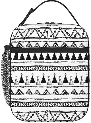 DOFFO Lunchbox mit Indianer-Muster, bedruckt, für Damen und Herren, wiederverwendbar, tragbar, isoliert, auslaufsicher, Kühltasche, Lunchboxen